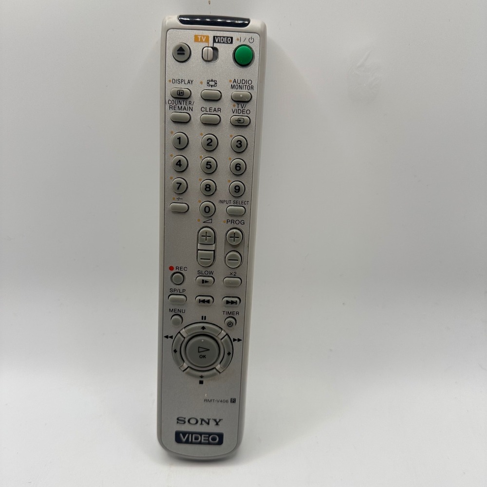 Sony RMT-V406 Video TV VCR Remote Control Silver Grey Replacement